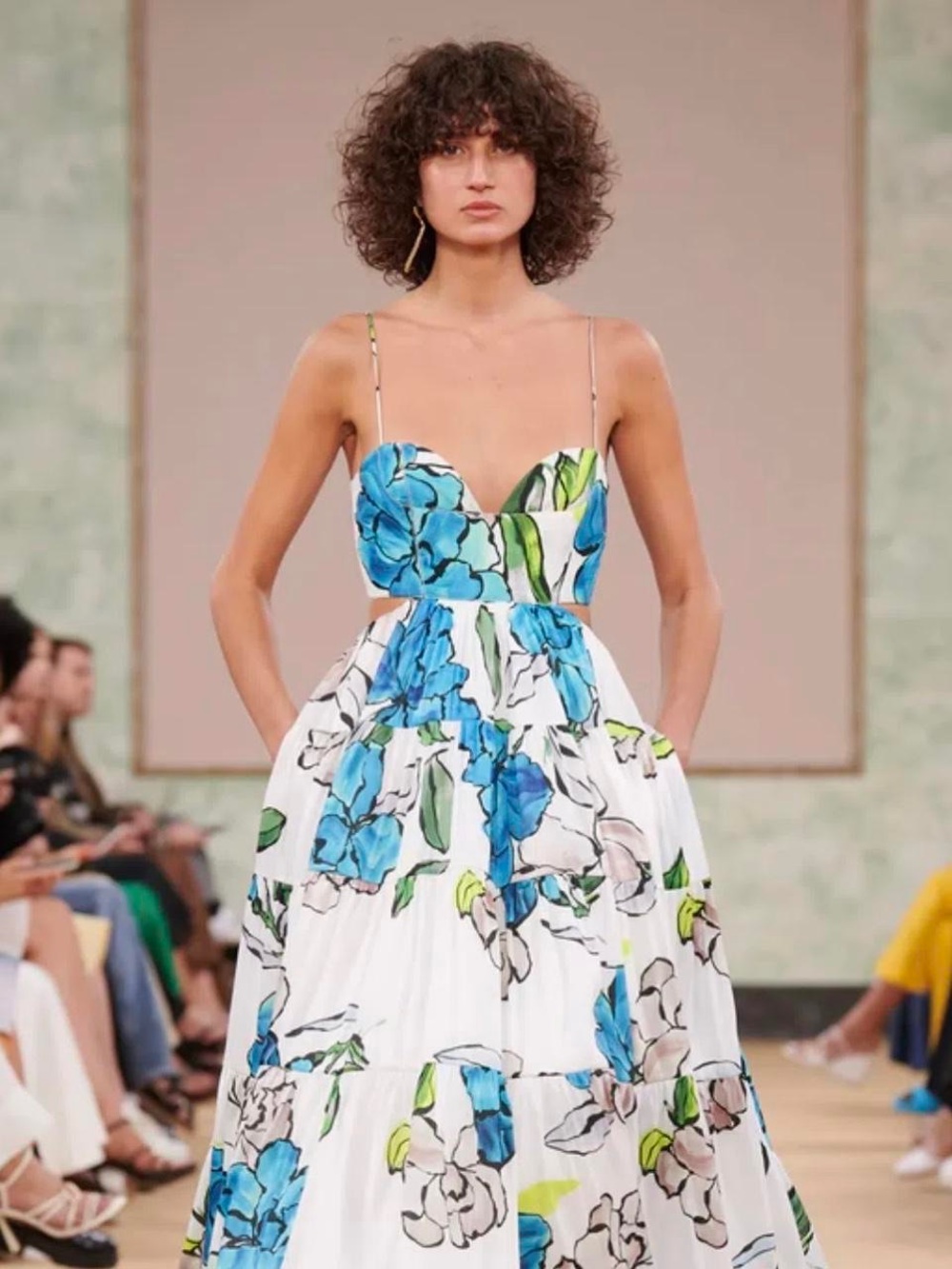 Aje Botanical Tiered Maxi Dress (cool camellia)